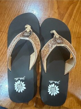 Yellow Box Brown Glitter Girls' Flip Flops
